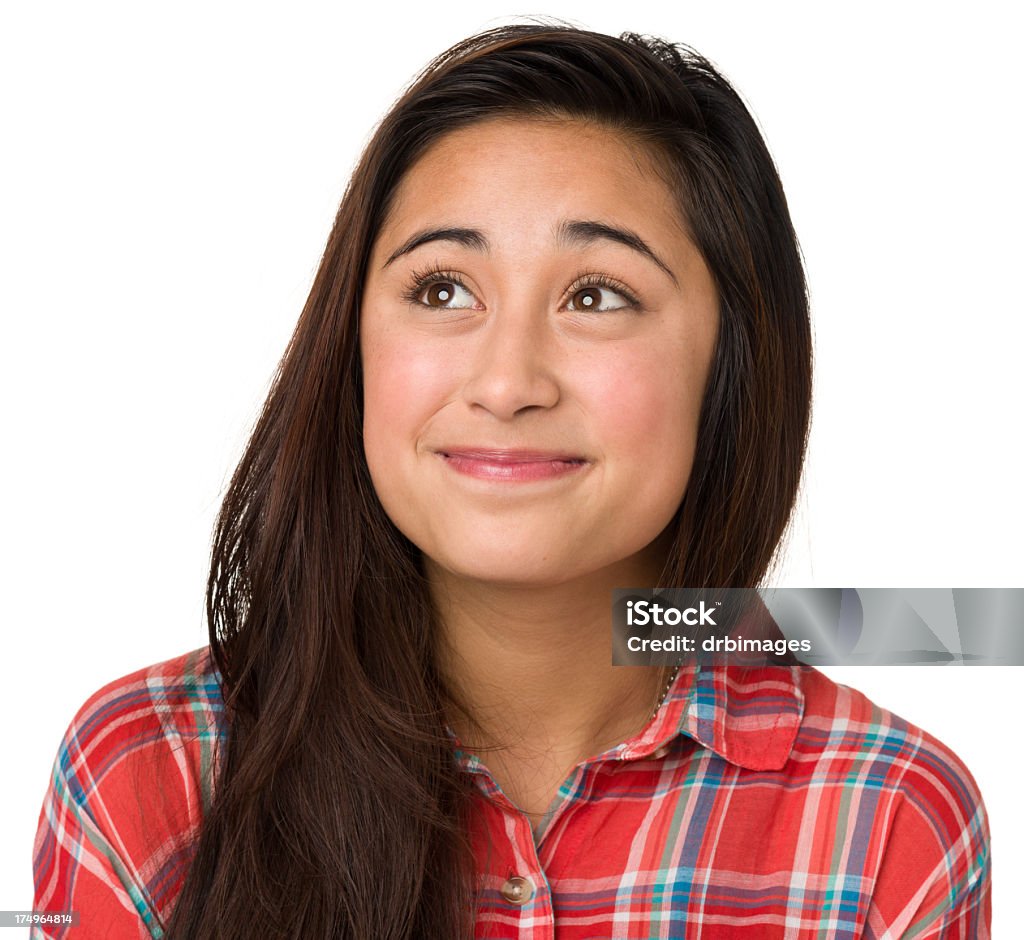 Esperanzada adolescente mirando hacia arriba - Foto de stock de Adolescente libre de derechos