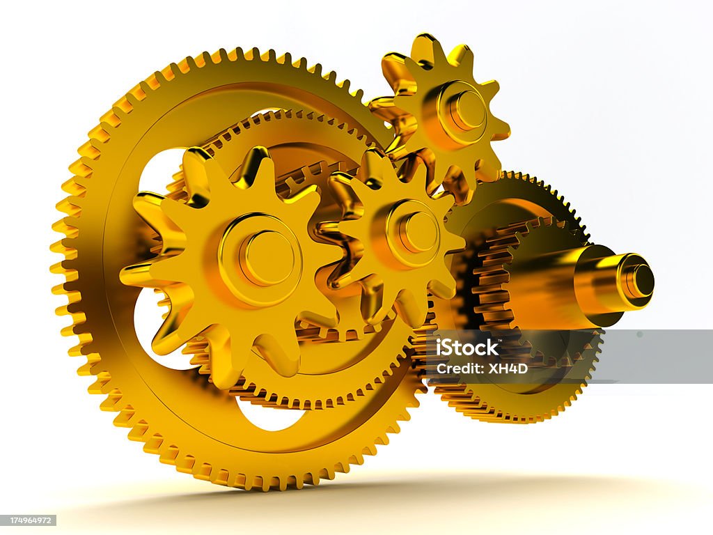 gold gear Improvement Stock Photo