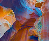 Antelope Canyon Detail with Lichen, Arizona, USA