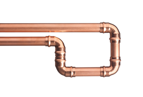 Copper pipes in a circle