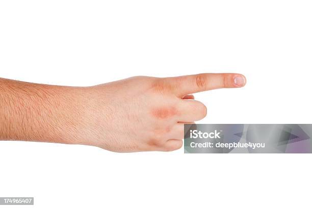 Pointing Touching Or Pressing Hand On White Stock Photo - Download Image Now - Accessibility, Adult, Adults Only