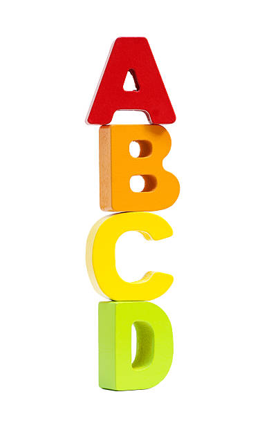 Alphabet Abcd Isolated On White Background Stock Photo - Download Image Now  - Letter D, Wood - Material, Toy Block - iStock