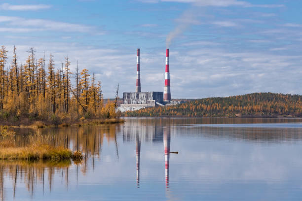 Coal-fired power plant in Neryungri district of Yakutia, Russia