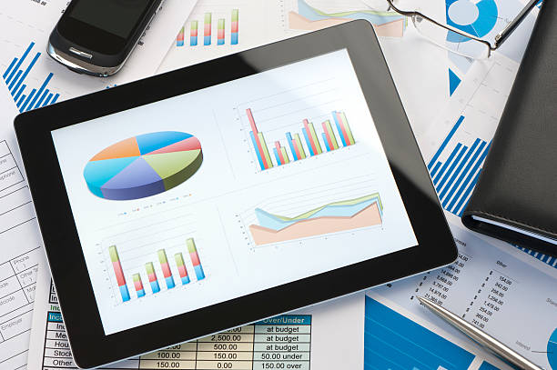 istock Tablet PC showing stock charts 174965467