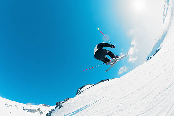 istock Ski jump on the snowy slopes 174965712