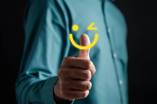 istock Experience of Customer and User give rating on online service on application smartphone, Satisfaction feedback and review give best quality good product survey ranking in top online business. 1749660556