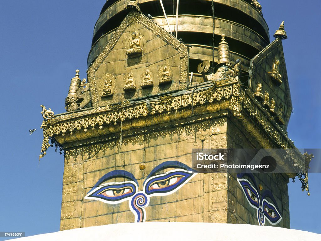 Nepal, Swayambhunath stupa, Kathmandu - Foto stock royalty-free di Ambientazione esterna