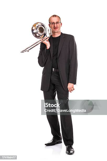 Trombone Player Stock Photo - Download Image Now - Trombone, Adult, Adults Only