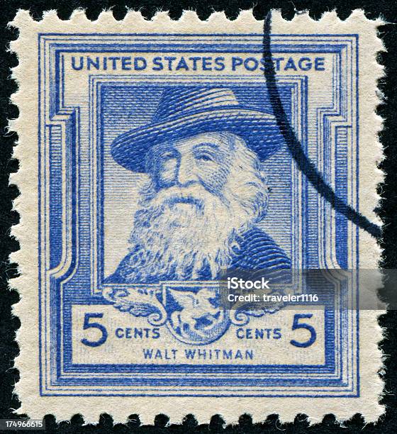 Walt Whitman Carimbo - Fotografias de stock e mais imagens de Walt Whitman - Poeta - Walt Whitman - Poeta, Escritor, Selo Postal