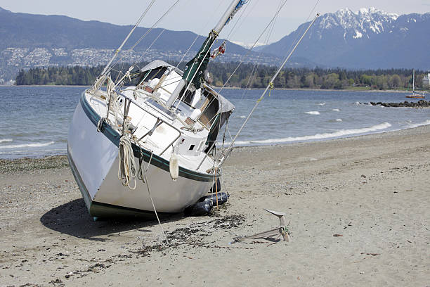 vancouver - storm sailing ship sea shipwreck foto e immagini stock