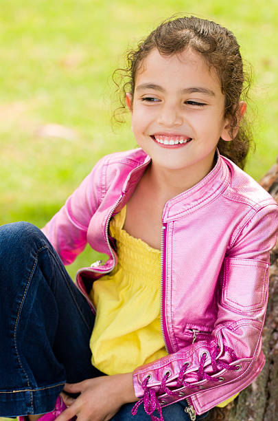 Young Girl with Pink Jacket stock photo