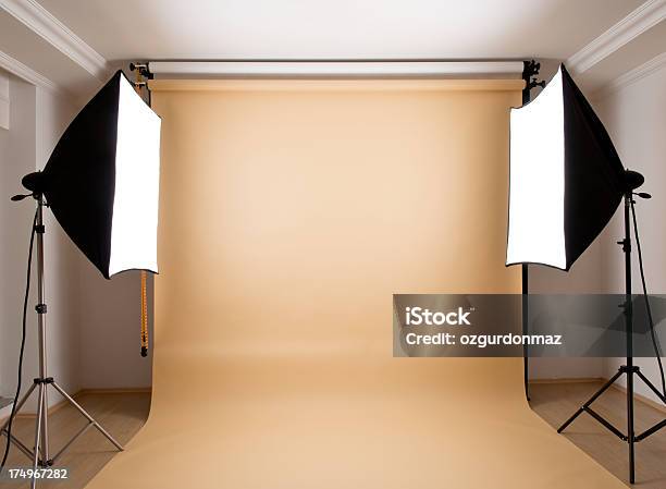 Empty Photographic Studio Stock Photo - Download Image Now - Photo Shoot, Backdrop - Artificial Scene, Backgrounds