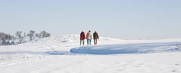 Pensioner on a winter hike