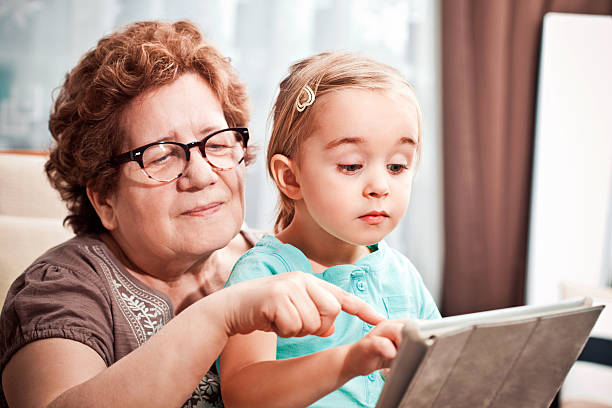istock Grandma and granddaughter with digital tablet 174968882
