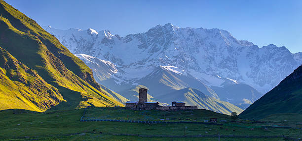 istock Silhouette of an old church in Ushguli 174971185