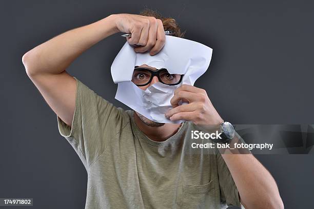 Man And Paper Stock Photo - Download Image Now - Adult, Adult Student, Attitude