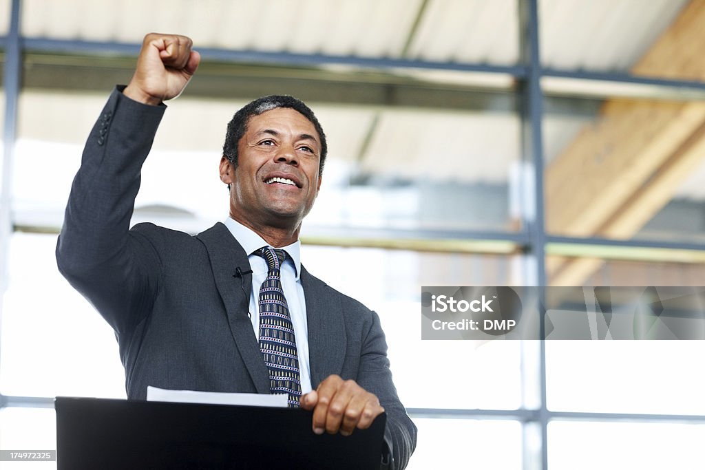 African American Politiker running seiner Wahl champion - Lizenzfrei Politiker Stock-Foto