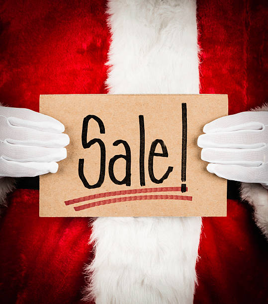 istock Santa with Sale Sign 174973429