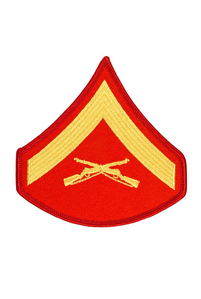 us marine starszy szeregowy stopień patch - chevron embroidery military protection zdjęcia i obrazy z banku zdjęć