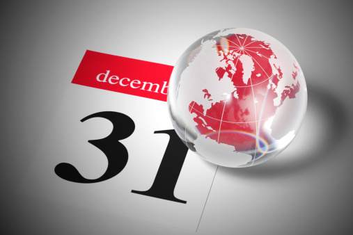 Globe on new year's eve calendar.Similar pictures from my portfolio:
