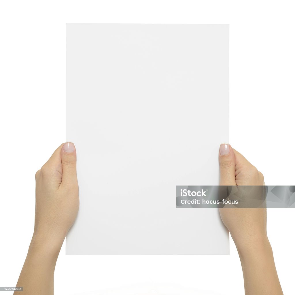 Retención de papel en blanco - Foto de stock de Adulto libre de derechos