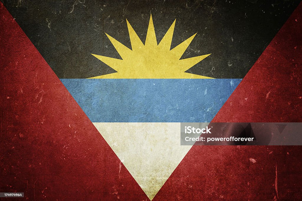 Flag of Antigua and Barbuda Flag of Antigua and Barbuda. Textures added. All Central American Flags Stock Photo