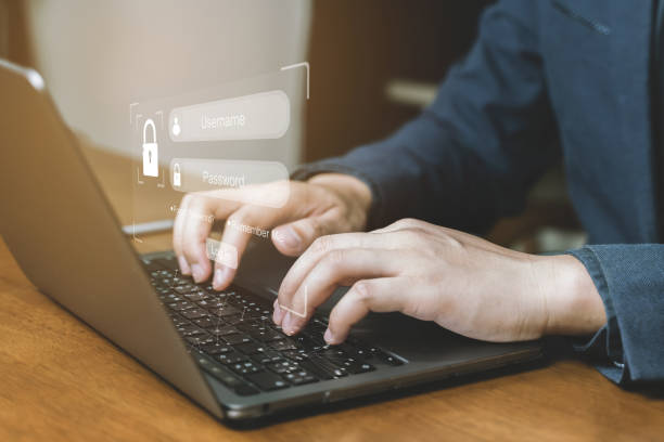 istock Concept of security data network, Prevent online identity theft, user and Password login on Visual screen, data Security Protection. 1749753269