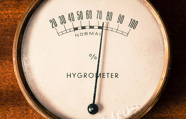 hygrometer Antique hygrometer. A hygrometer is an instrument to measure the humidity of air. hygrometer photos stock pictures, royalty-free photos & images