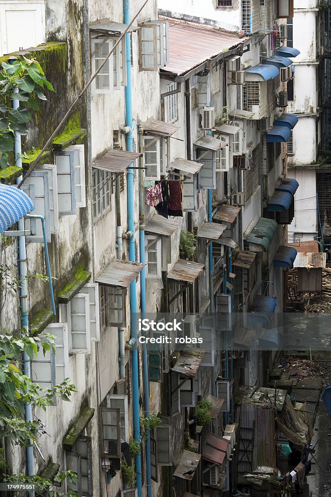 Grunge alley in backstreet of Yangon "Grunge alley in backstreet of Yangon, seen from hotelroom. (Myanmar)More images of same photographer in lightbox:" Alley Stock Photo