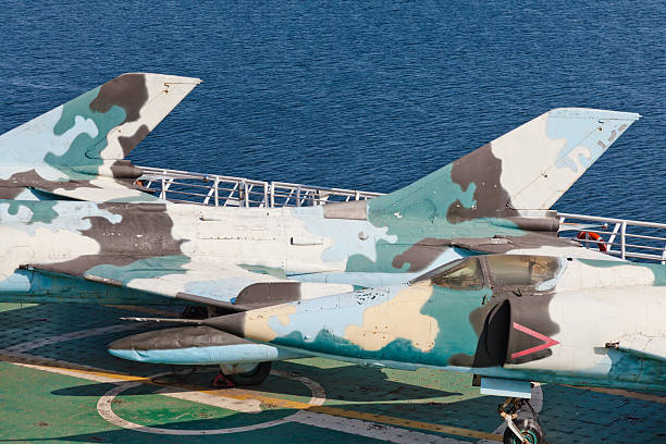 istock Carrier aircraft parked on the flight deck 174975649