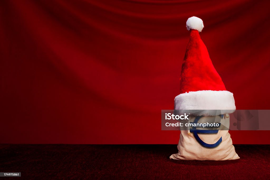 Natal Bolsa de Dinheiro-Euro - Foto de stock de Azul royalty-free