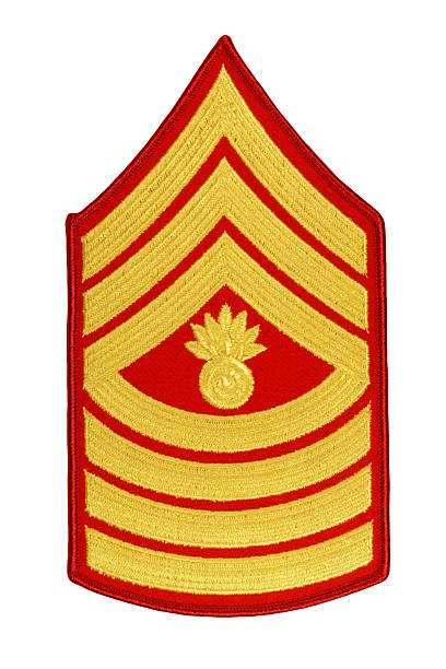 us marine master schütze sergeant rang aufnäher - rank military patch insignia stock-fotos und bilder