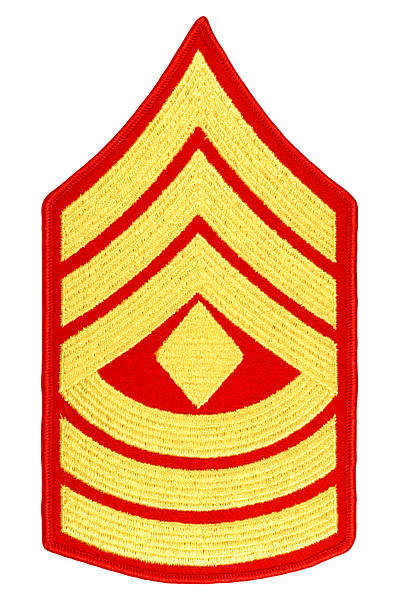 us marine ersten sergeant rang aufnäher - rank military patch insignia stock-fotos und bilder
