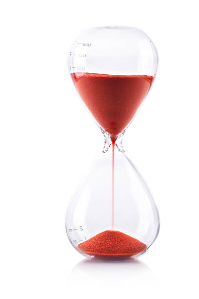 istock Hourglass with red sand time is running fast 174976749
