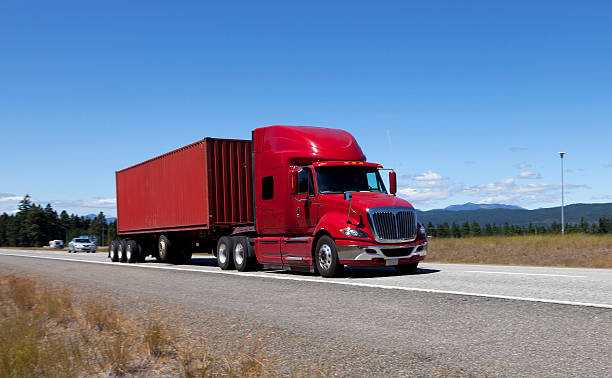 istock Red Truck on the High-Way 174976884