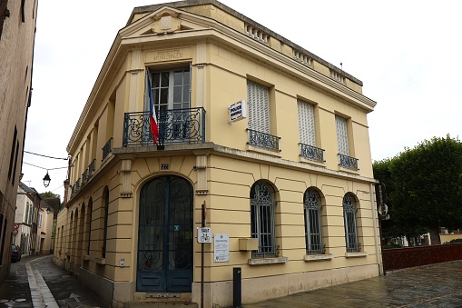 Police station, seen from the outside, town of Dreux, department of Eure et Loir, France