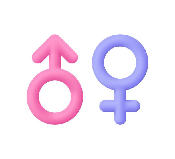 istock Female and male gender symbol. 3d vector icon. Cartoon minimal style. 1749781035