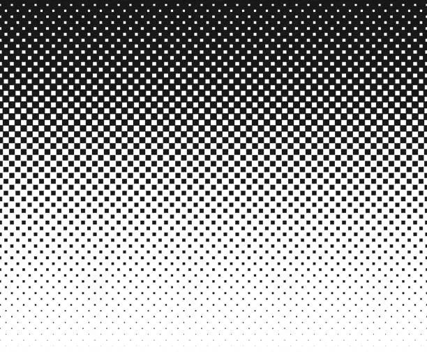 Vector illustration of Black and white halftone dotted pattern.