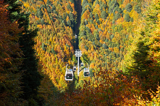 Bursa, Uludag cable car autumn images. Turkey
