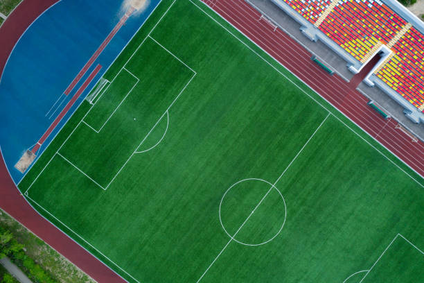 istock Top aerial view of an opened stadium 1749792070
