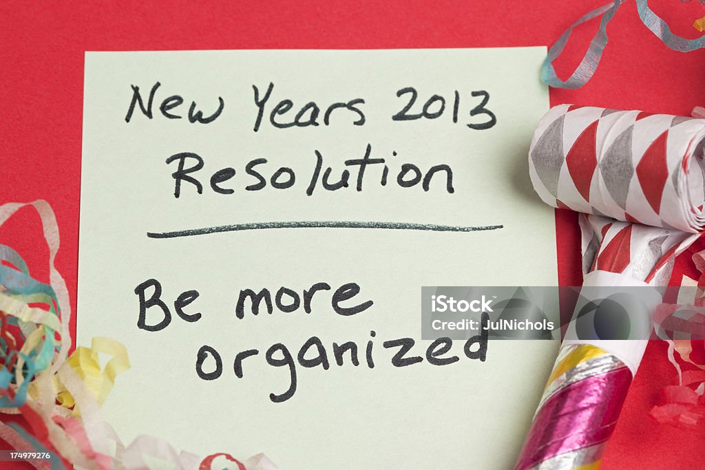 Novo anos de resolução: Ser mais organizado - Royalty-free 2013 Foto de stock