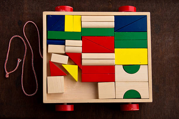 istock Wooden  Building Blocks in Toy Cart Box 174979574