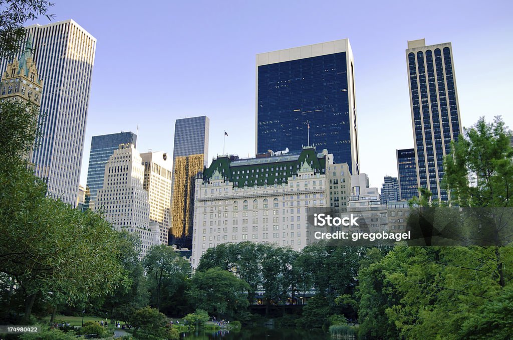 Plaza Hotel i innych budynków widziany od Central Park - Zbiór zdjęć royalty-free (Plaza Hotel - Manhattan)