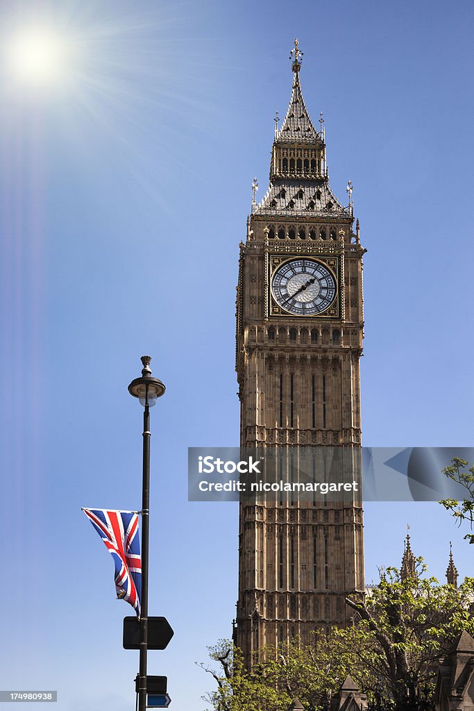 O Big Ben, Londres - Foto de stock de Bandeira royalty-free