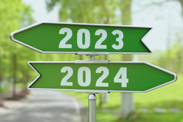 istock 2023 and 2024 Road Sign. New Year Concept 1749811012