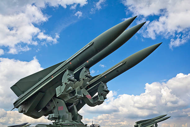Military Air Missiles U.S. medium range self-propelled anti-aircraft missiles MIM-23 Hawk ready to LaunchSee more MILITARY images here: anti aircraft photos stock pictures, royalty-free photos & images