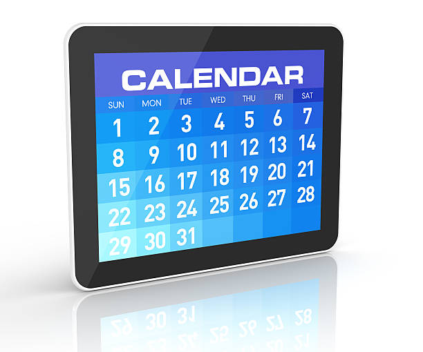 tablet-kalender - april calendar 2012 time stock-fotos und bilder