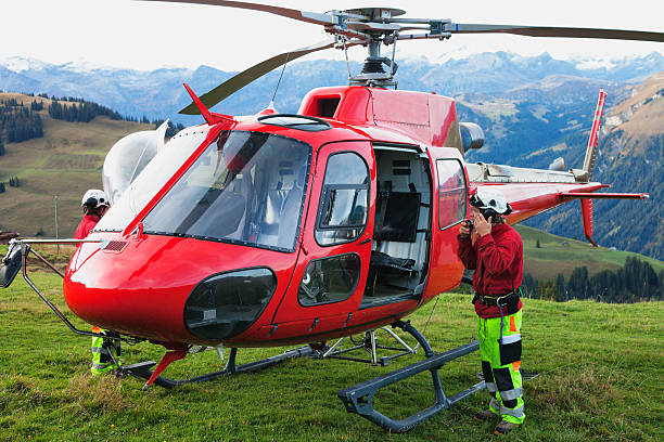 istock Modern Swiss Helicopter Crew prepares for take off 174982238