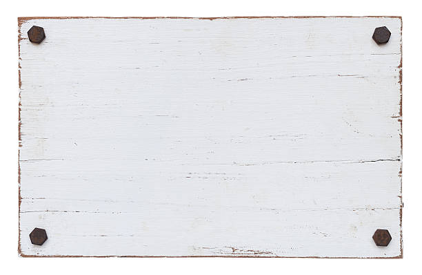 istock White grunge wood board with four bolts. 174982249