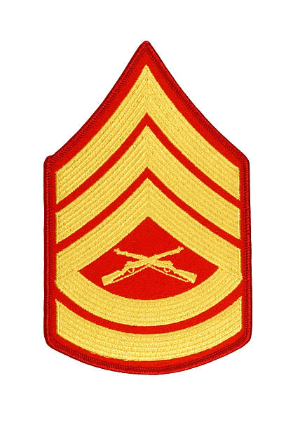 us marine gunnery sergeant rang aufnäher - rank military patch insignia stock-fotos und bilder